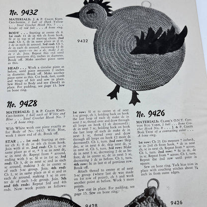 1945 Crochet Pattern Potholders 30 Designs Coats & Clarks Book 222 TH7