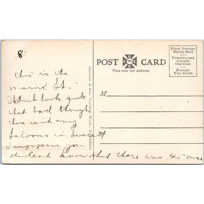 Vintage Postcard Hewett Ave At Night Everett Washington TD9