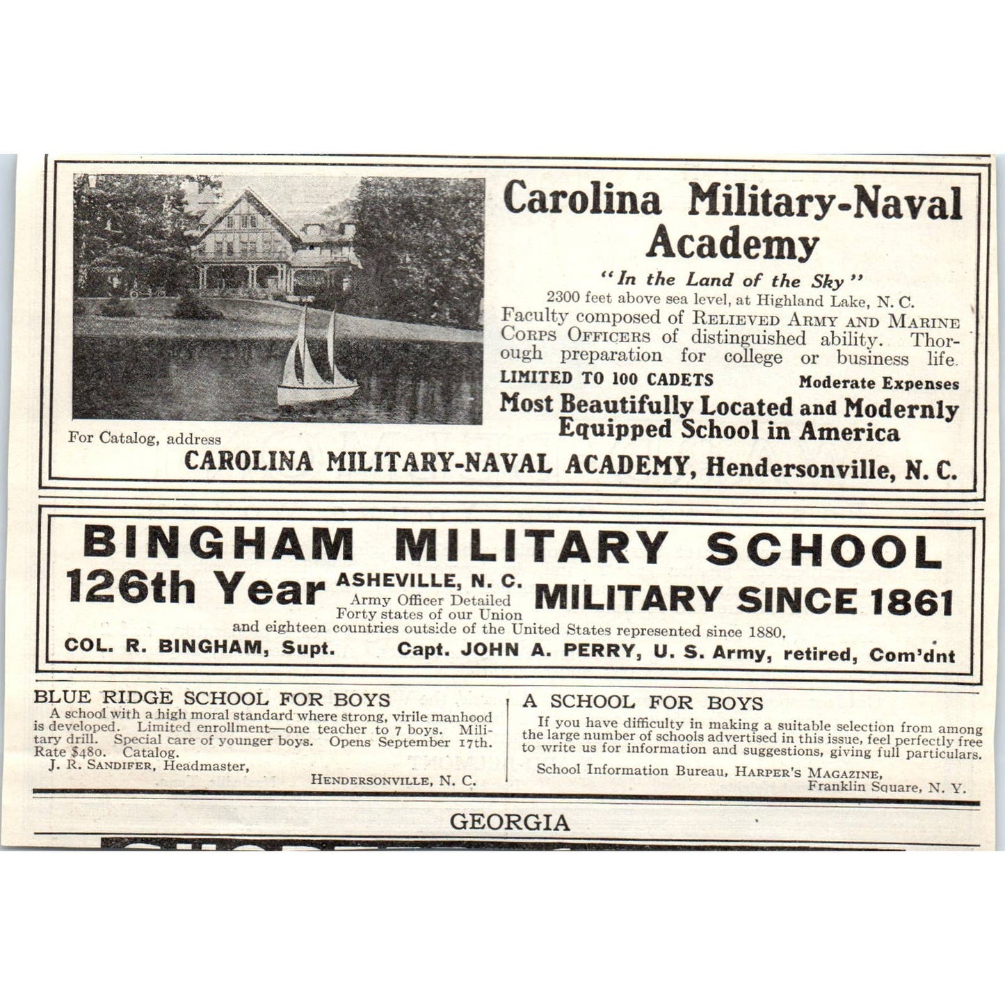 c1920 Harper's Magazine Ad - Ward-Belmont School for Girls Nashville TN EA3