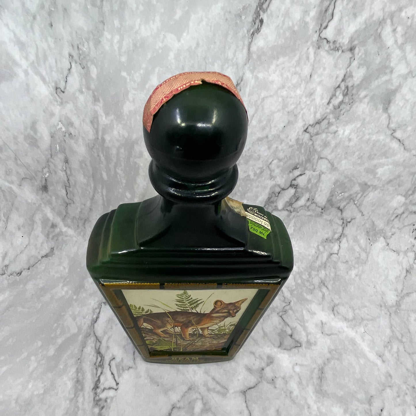 Vintage Jim Beam Kentucky Whiskey Empty Decanter Gray Fox James Lockhart TI7