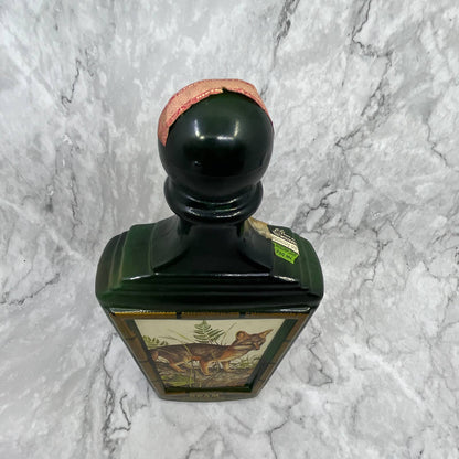 Vintage Jim Beam Kentucky Whiskey Empty Decanter Gray Fox James Lockhart TI7