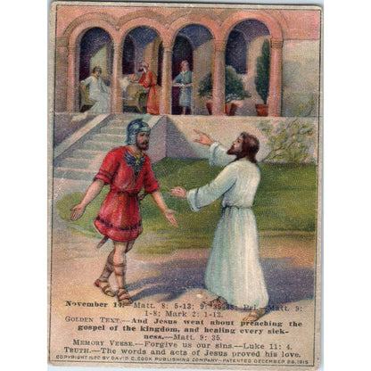 1920 Christian Lesson Picture Card The Power and Authority of Jesus SE5
