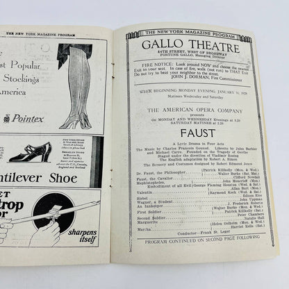 1928 Gallo Theatre American Opera Co. FAUST Program TD6