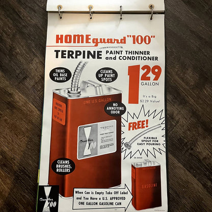 1960 HomeGuard Terpine Gambles Retail Store Display Advertising Poster 13.5x20