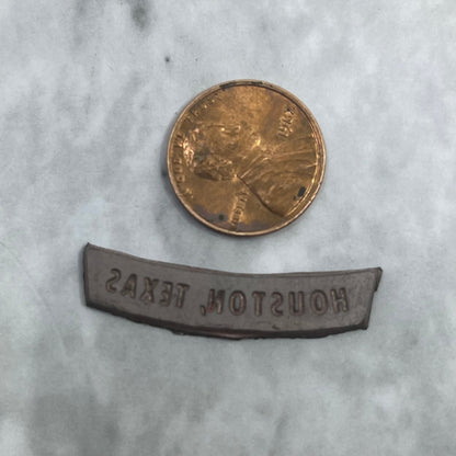 Vintage Printing Letterpress Printers Block Plate Houston Texas SE839
