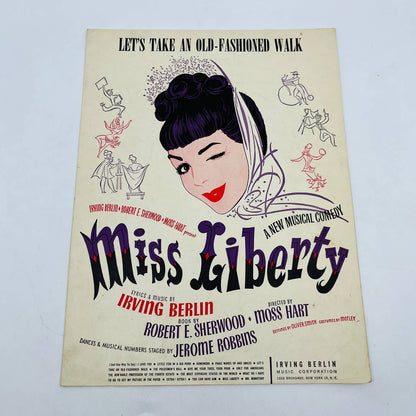 1948 MISS LIBERTY Irving Berlin Let’s Take an Old Fashioned Walk Sheet Music TD6