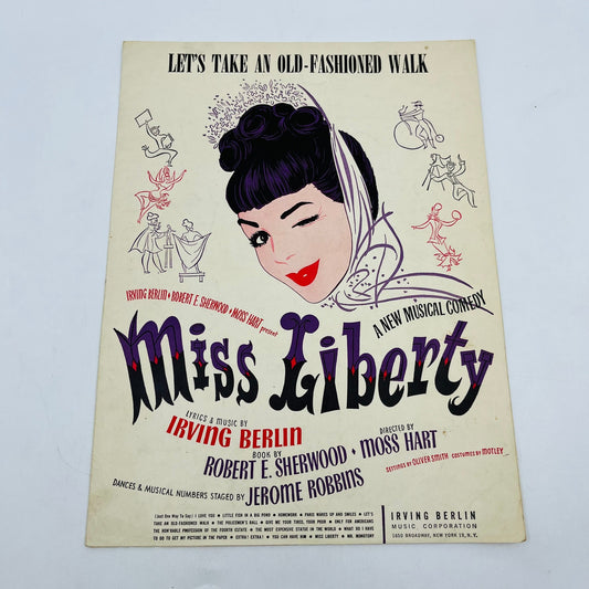 1948 MISS LIBERTY Irving Berlin Let’s Take an Old Fashioned Walk Sheet Music V37-4
