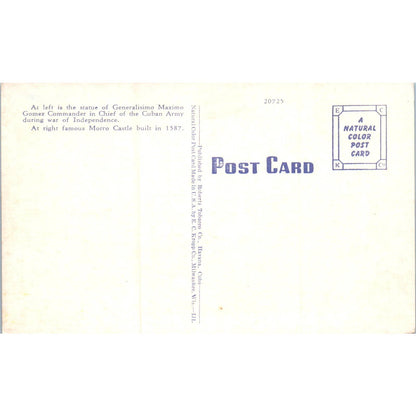 Entrance to the Harbor of Havana Cuba Original Postcard TK1-P16