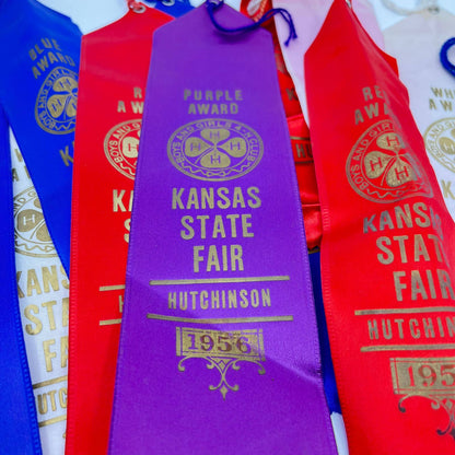 1950s Lot of Prize Ribbons Kansas State Fair 4-H Fair Hutchinson Kansas TA3-4