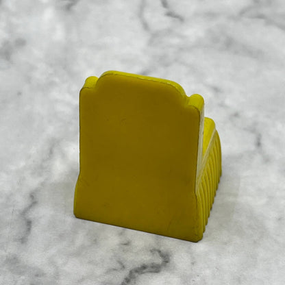 Vintage MARX Yellow Plastic Dollhouse Furniture Living Room Easy Chair 1.25” SE7