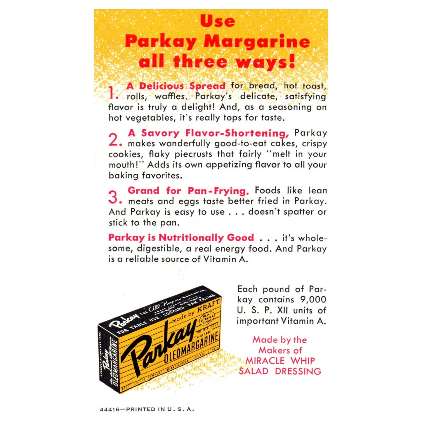 1950s Cookie-Craft Kraft Recipe Booklet Using Parkay Margarine SE4