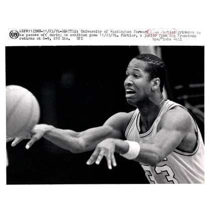 1984 Press Photo Basketball NCAA Paul Fortier Washington Huskies 8x10" AD3