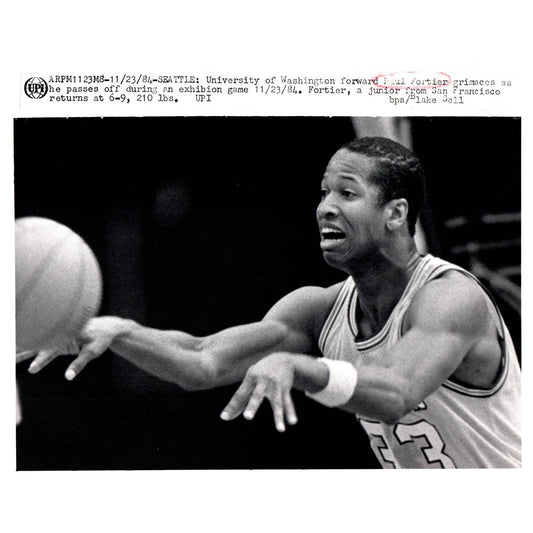 1984 Press Photo Basketball NCAA Paul Fortier Washington Huskies 8x10" AD3