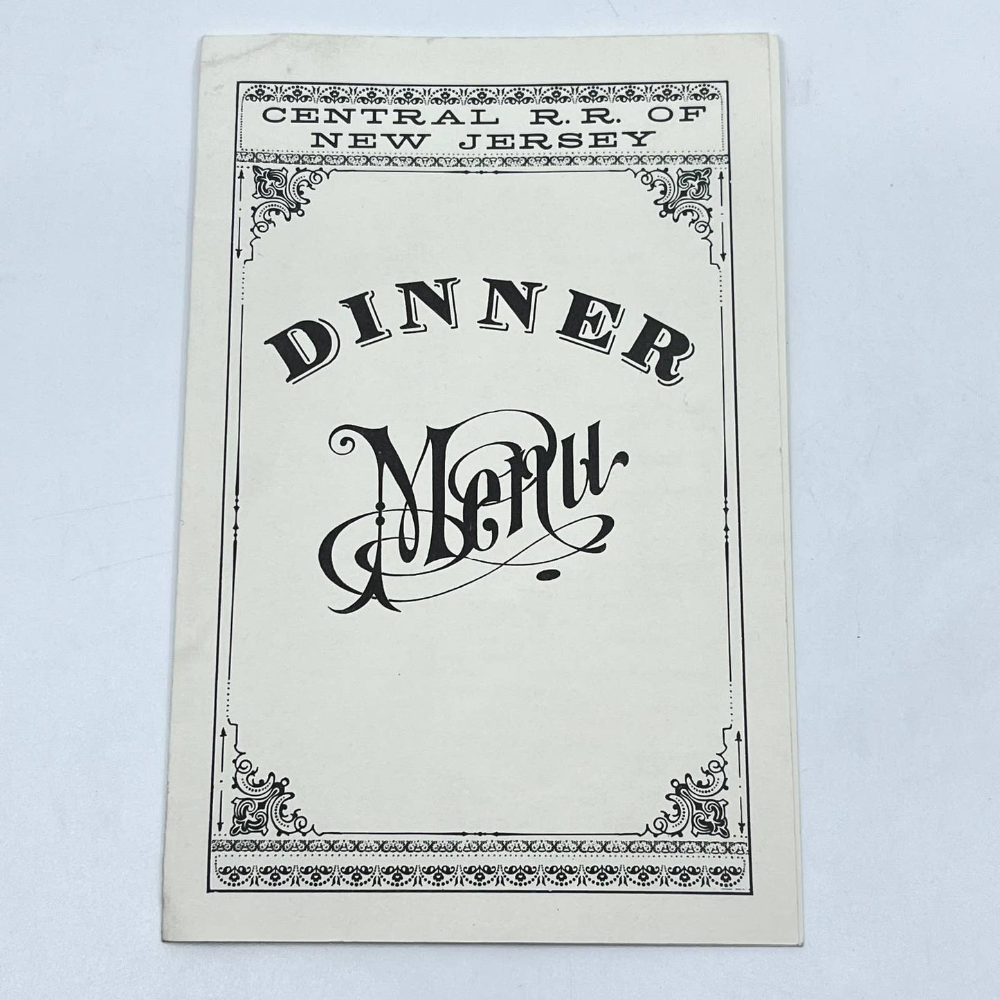 1875 Central New Jersey RR Dining Car Dinner Menu Reproduction AA9