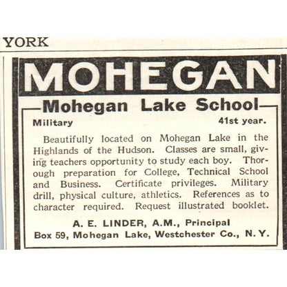 c1920 Harper's Ad - Irving School for Boys J.M. Furman Tarrytown-on-Hudson EA3-1