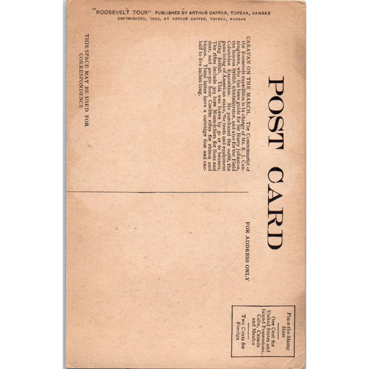 Roosevelt Tour Caravan on the March c1910 Original Postcard TK1-25