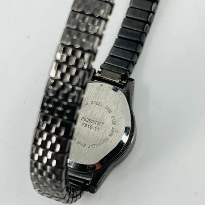Vintage Carbon Fiber Tone Watch Metal Stretch Band SA6