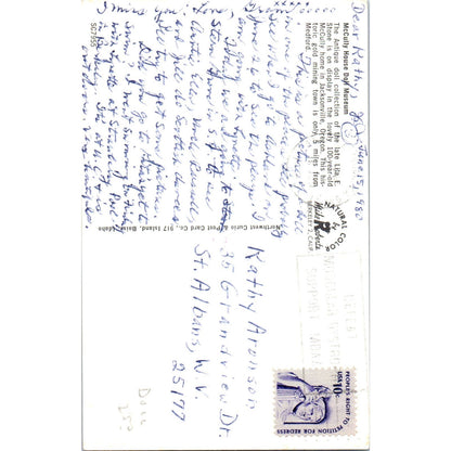 McCully House Doll Museum Lila E. Stone Jacksonville OR Original Postcard PB7