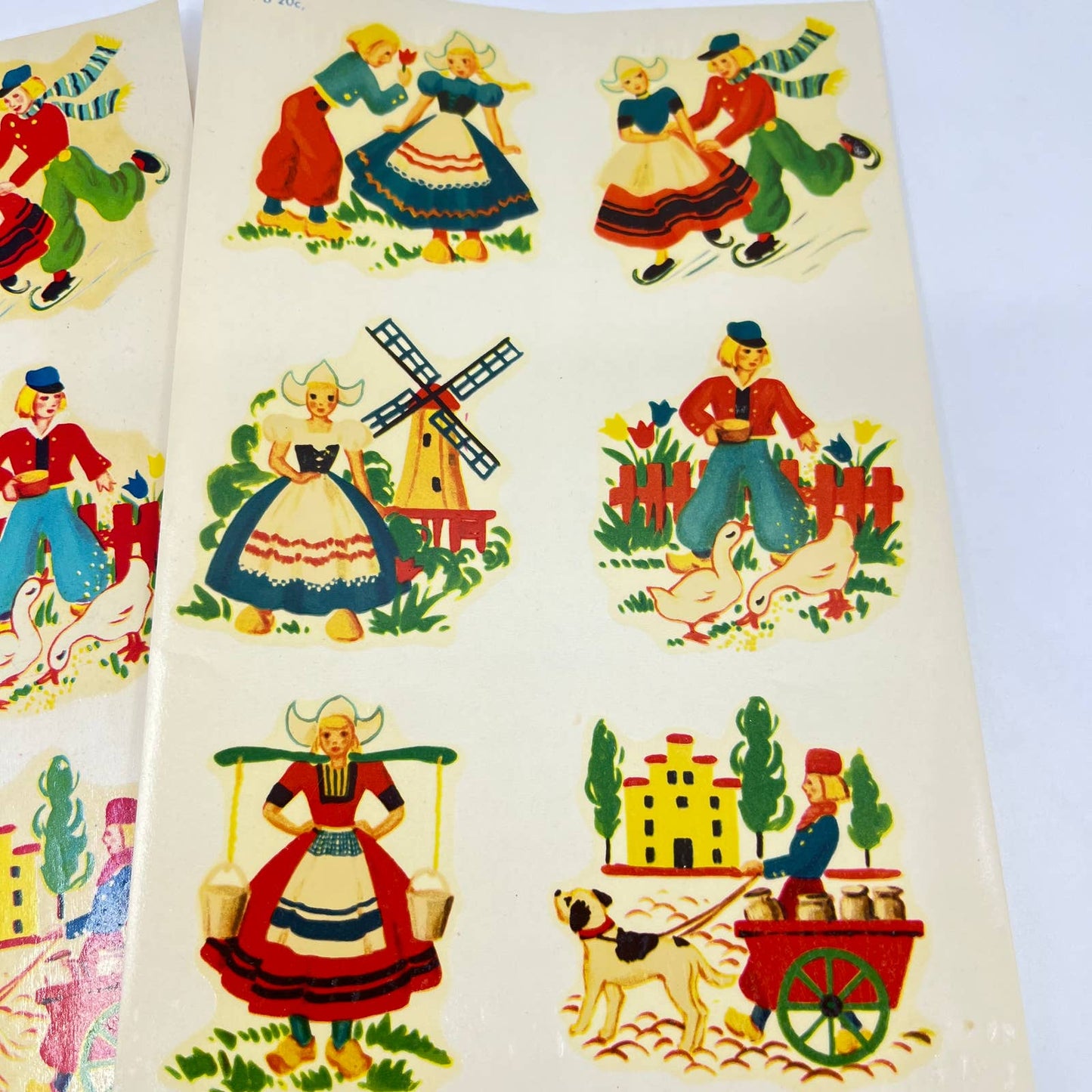 1940s Meyercord Decals Dutch Boy and Girl #787-B - 2 Sheets  AB3