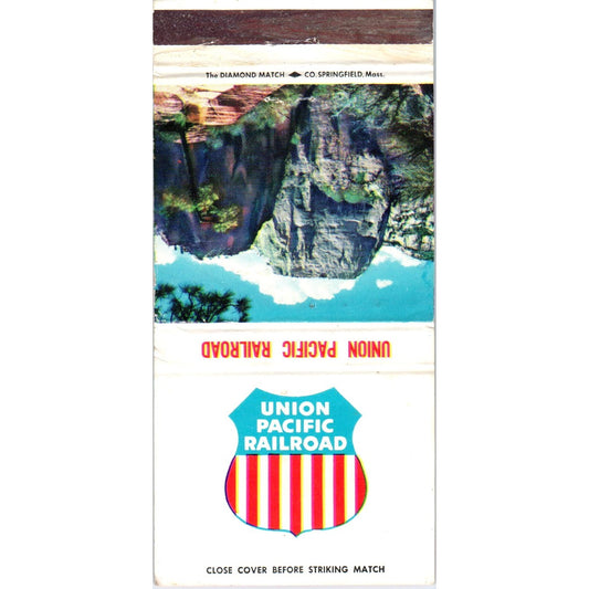 Union Pacific Railroad Great White Throne Zion Utah Matchbook Cover MM9-7