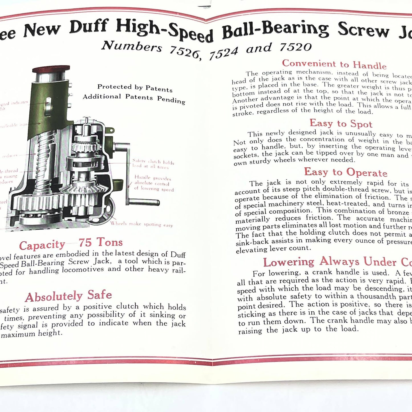 c1900 Duff Jacks Ball Bearing Railroad Jacks Booklets and Leaflet AB8