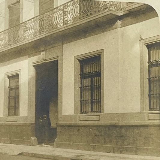1903 Original Sepia Photograph President Porfirio Díaz Residence Mexico City AC7