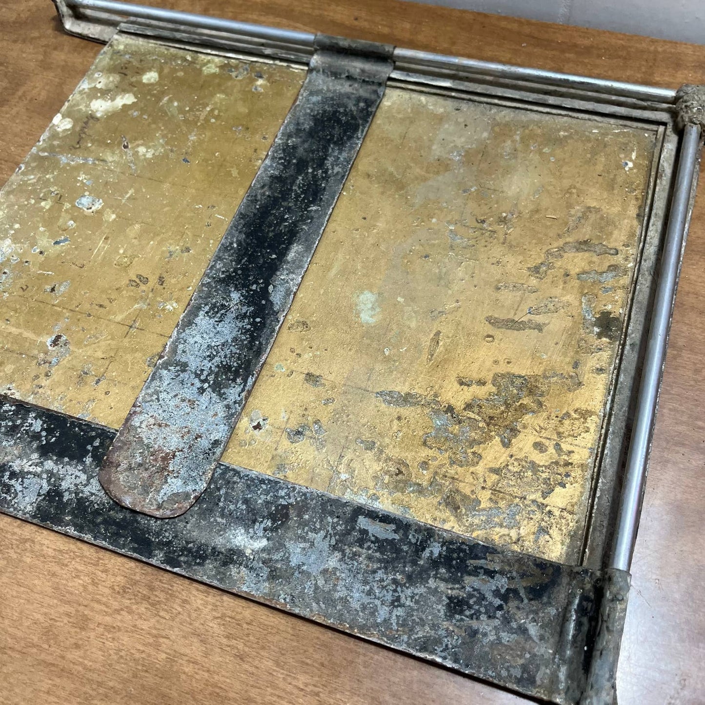 Vintage Primitive Homemade Photo Darkroom Enlarging Easel 8x10" Metal TI5