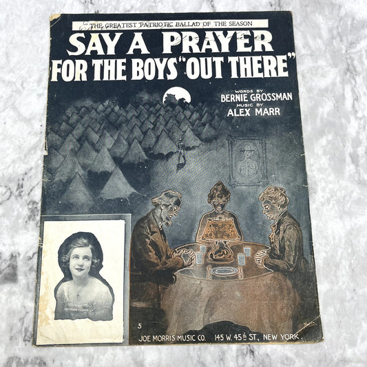 WWI Say a Prayer for the Boys Out There Alex Marr 1917 Sheet Music V37-5