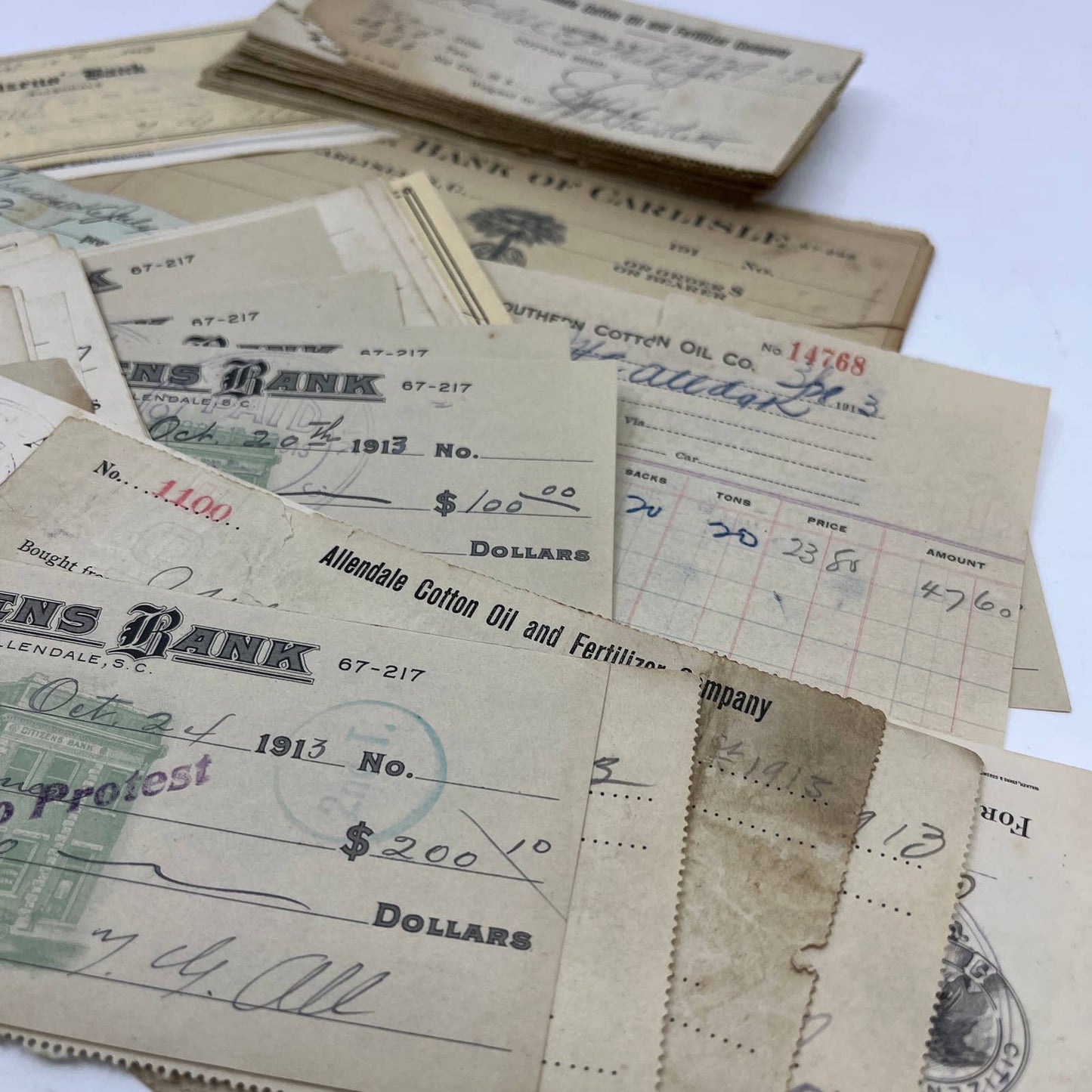 c1913 Huge Lot of Allendale South Carolina Paper Ephemera TI5