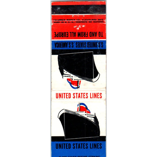 United States Lines SS United States SS America Advertising Matchbook SA9-M10