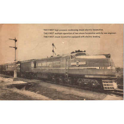 First High Pressure Condensing Steam Locomotive Train - Original Postcard TJ9-P1
