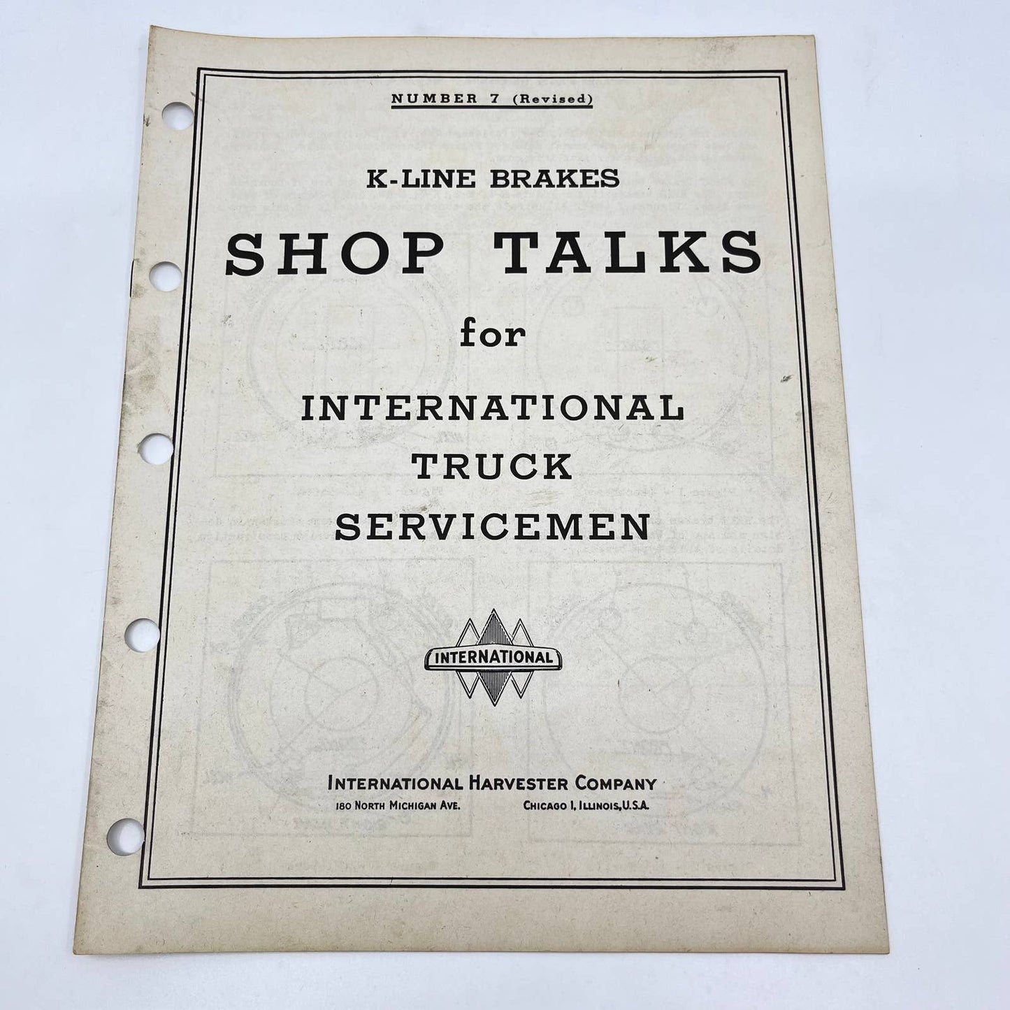 1941 Shop Talks for International Truck Servicemen No. 7 Rev K-Line Brakes TF8