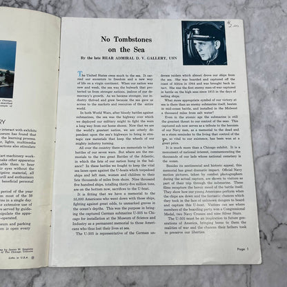 U-505 German Submarine WW2 The Story of 1955 Chicago Museum S&I Program TJ3