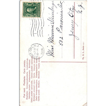 Romance Victorian Couple Courting Lady w Parasol 1906 Original Postcard P2-1-3