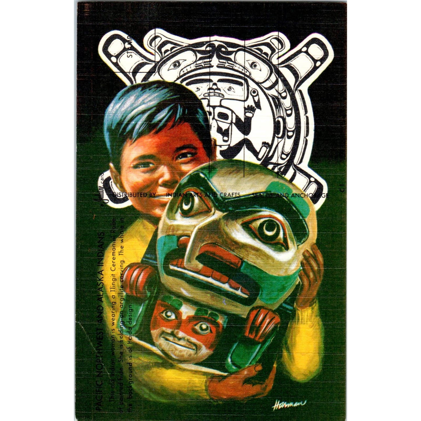 Pacific Northwest and Alaska Indians Kwakiutl Blank Back Postcard TK1-30