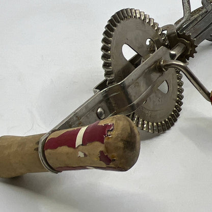 EKCO USA High Speed Super Center Drive Beater Vintage Red Wooden Handle TI4