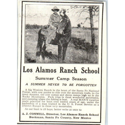 c1920 Harper's Ad Los Alamos Ranch School Summer Camp A.J. Connell Buckman EA3-4