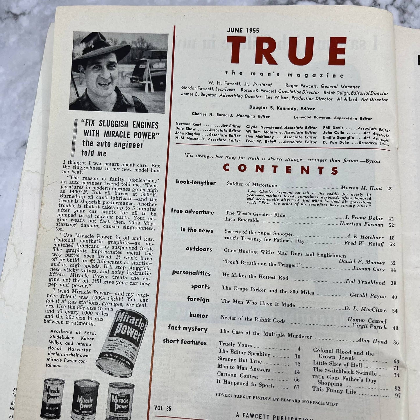 True Magazine June 1955 Father's Day Handguns Incredible Inca Treasures TJ3