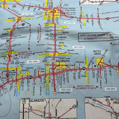 Michigan Official Highway Map 1964 Vintage Travel TG1-2