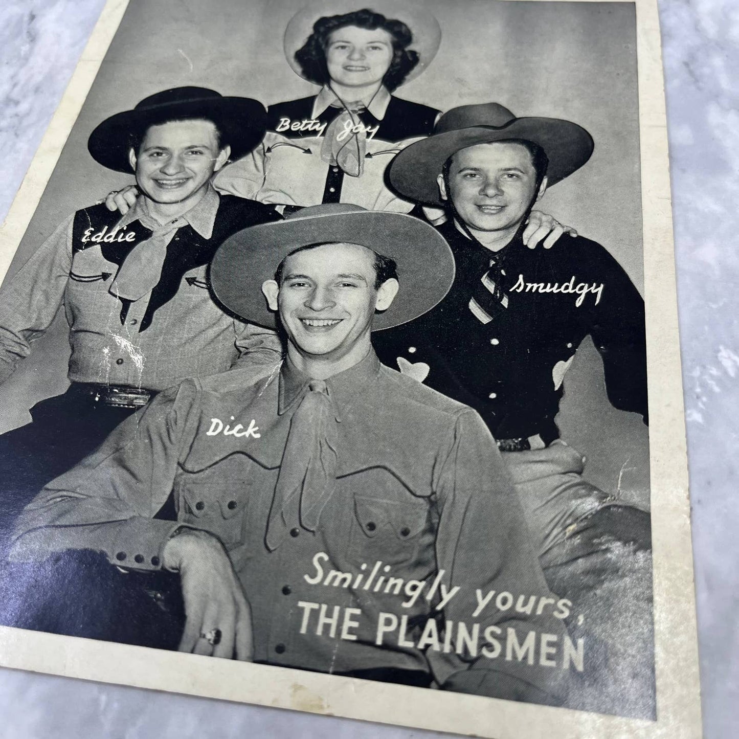 Vintage 1940s Cowboy Western Band Promo Photo The Plainsmen FL5-S