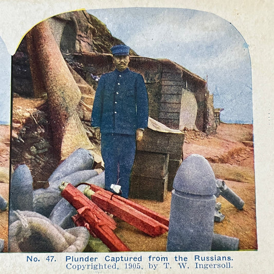 Plunder Captured From the Russians 1905 Antique Stereoview Card TJ9-V2