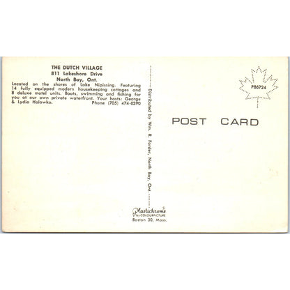 The Dutch Village North Bay Ontario George & Lydia Holowko - Postcard P3-4