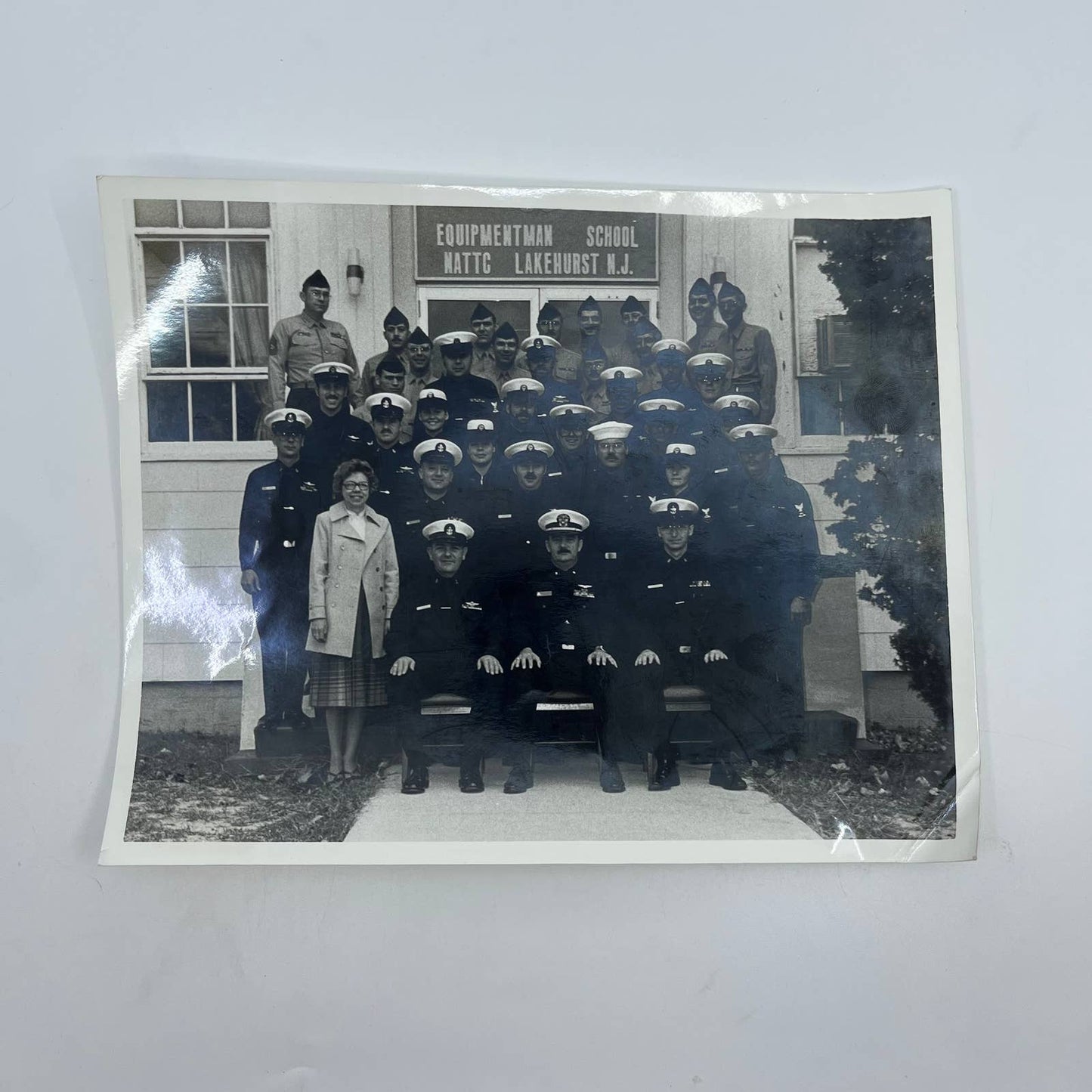 1940s WWII Navy Group Photo Lakehurst NJ 8x10 AA6