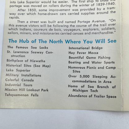 1960s The Soo for You Soo Locks & Sault St. Marie Attractions Brochure AC1