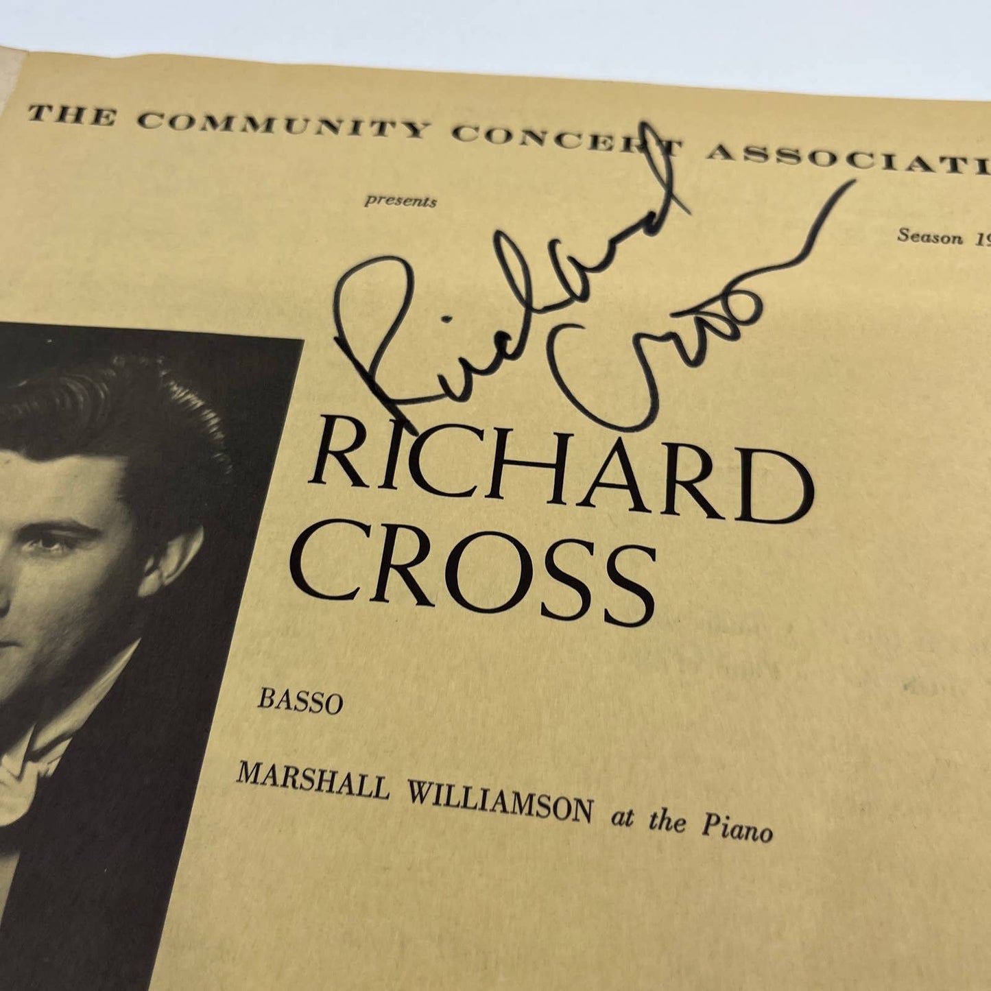 1963 Bravo Music Magazine Signed Richard Cross Program Centerfold & Photo TH7