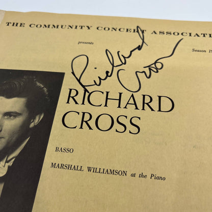 1963 Bravo Music Magazine Signed Richard Cross Program Centerfold & Photo TH7