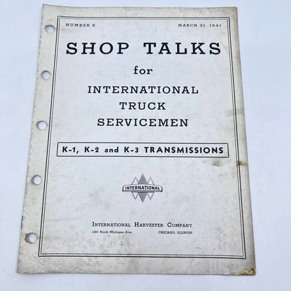 1940s Shop Talks International Truck Servicemen #8 K-1 K-2 K-3 Transmission TF8