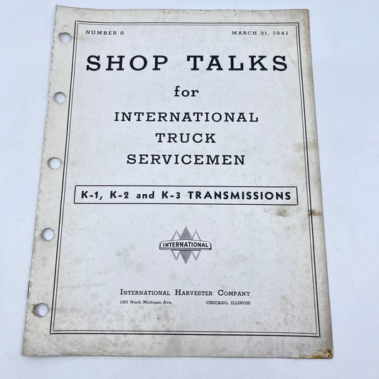 1940s Shop Talks International Truck Servicemen #8 K-1 K-2 K-3 Transmission TF8