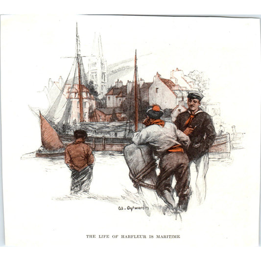 The Life of Harfleur is Maritime - 1921 Original Print TJ7-L