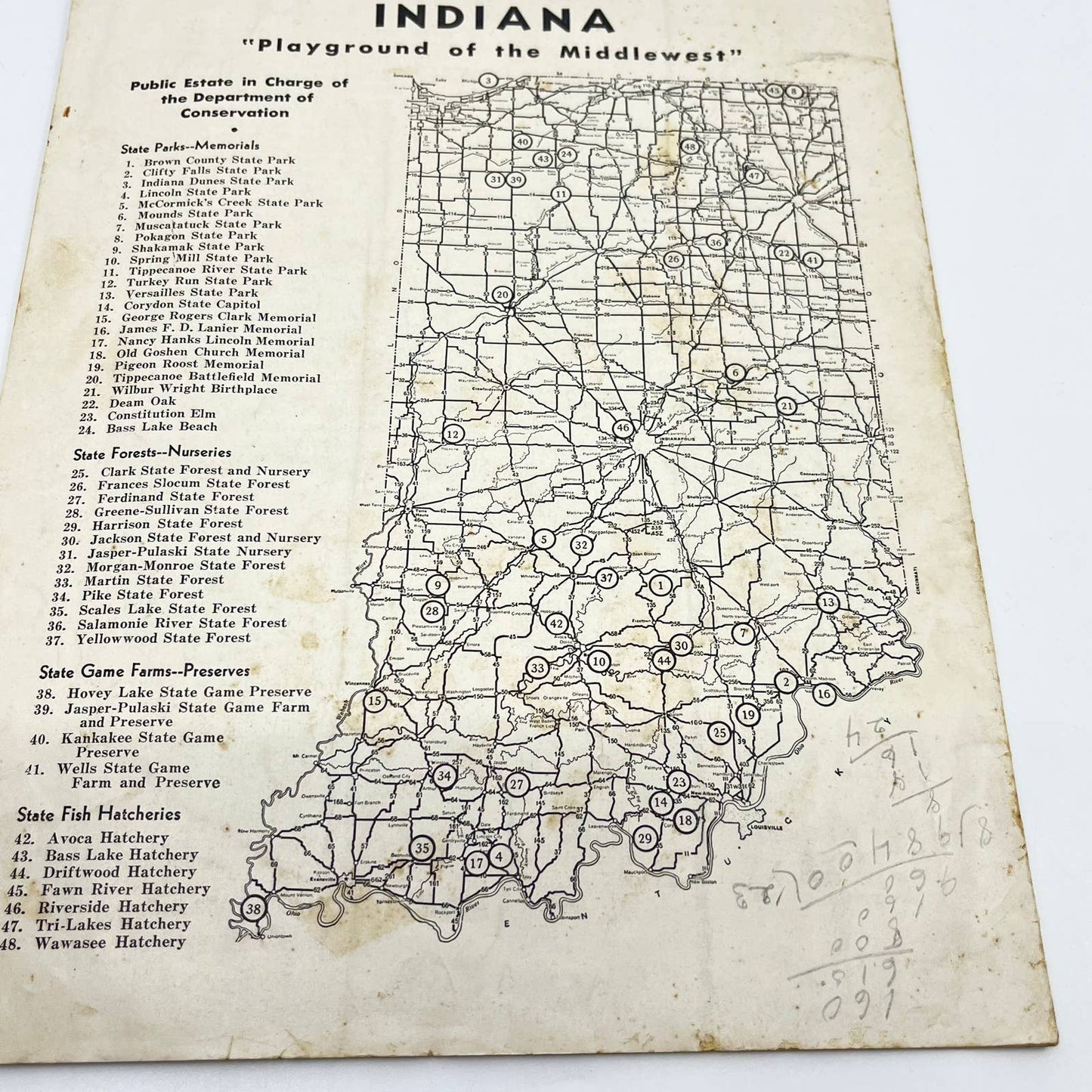 1943 Outdoor Indiana Magazine State Highways & Conservation Three-Mile Beach TE2